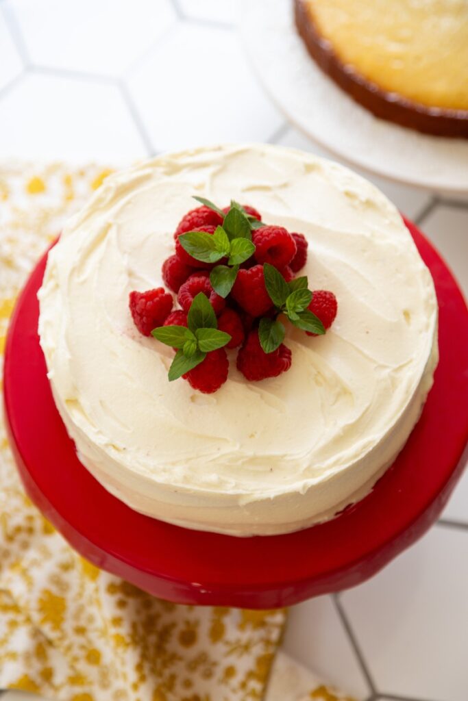 Lemon Raspberry Swirl Cake