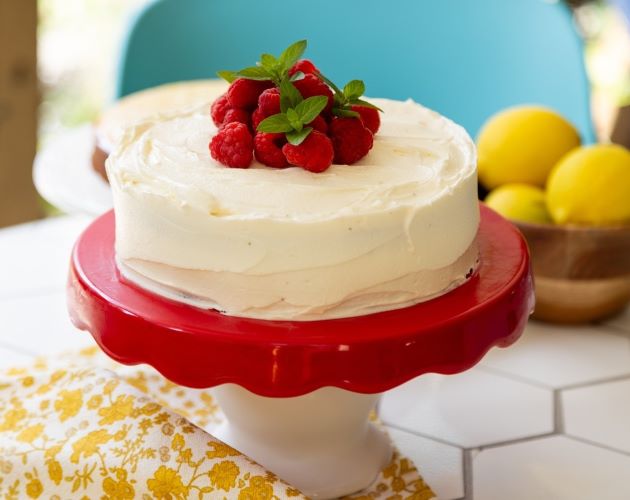 Lemon Raspberry Swirl Cake