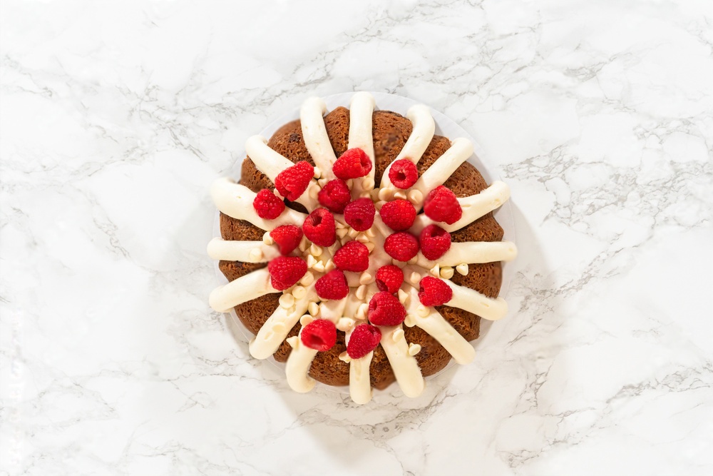 White Chocolate Raspberry Bundt Cake