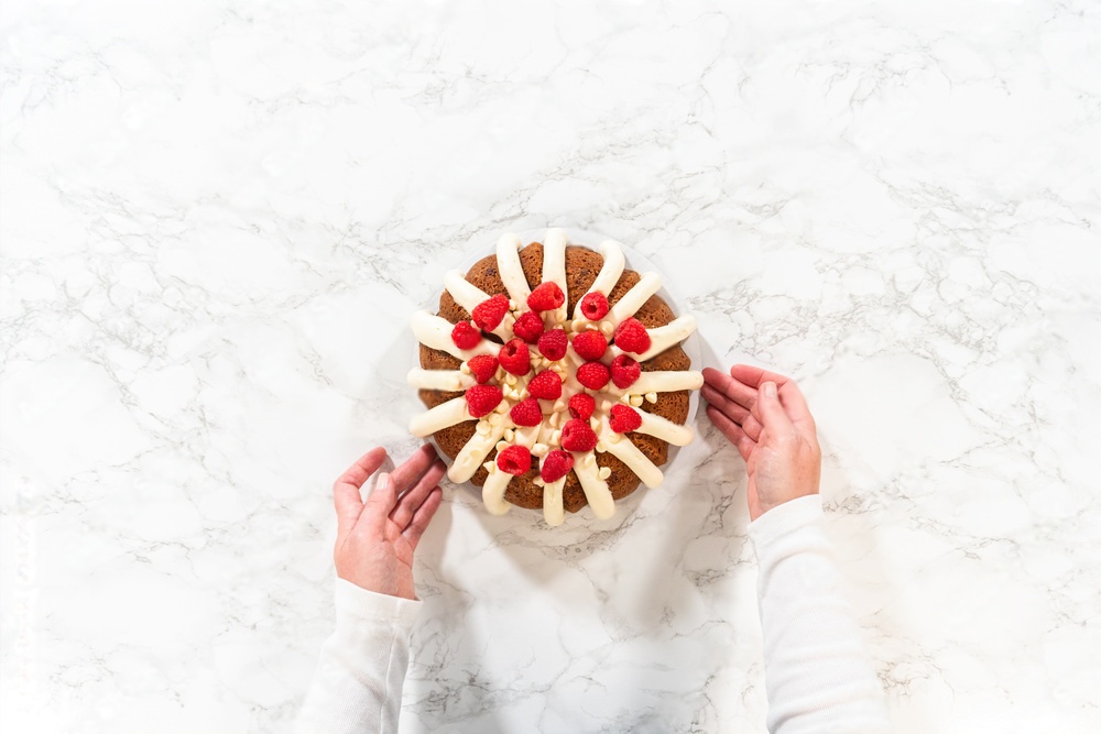 White Chocolate Raspberry Bundt Cake