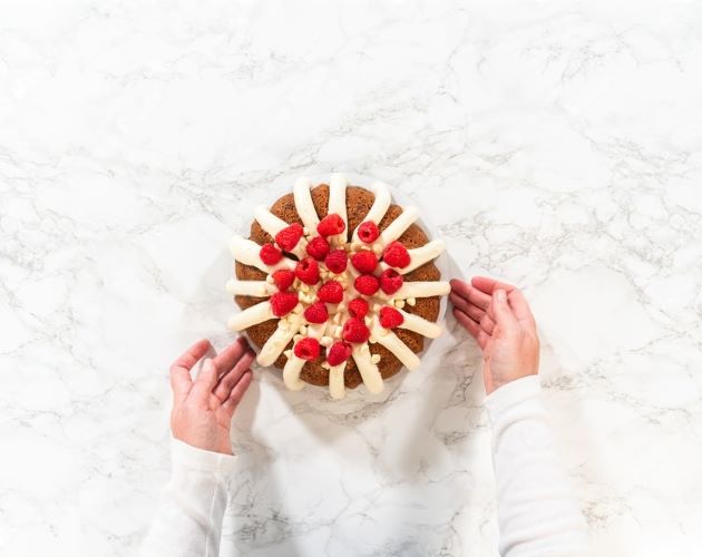 White Chocolate Raspberry Bundt Cake